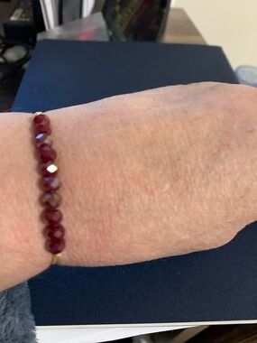Red Faceted Bead Bracelet - Women's Jewelry